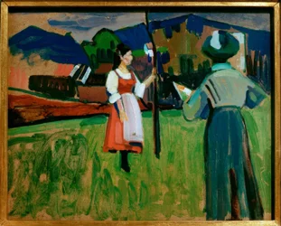 Gabriele Münter beim Malen